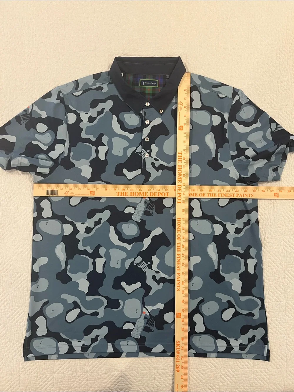William Murray Golf Men’s 2XL Tito’s Vodka Blue Gray Camo Performance Golf Shirt - Picture 4 of 5